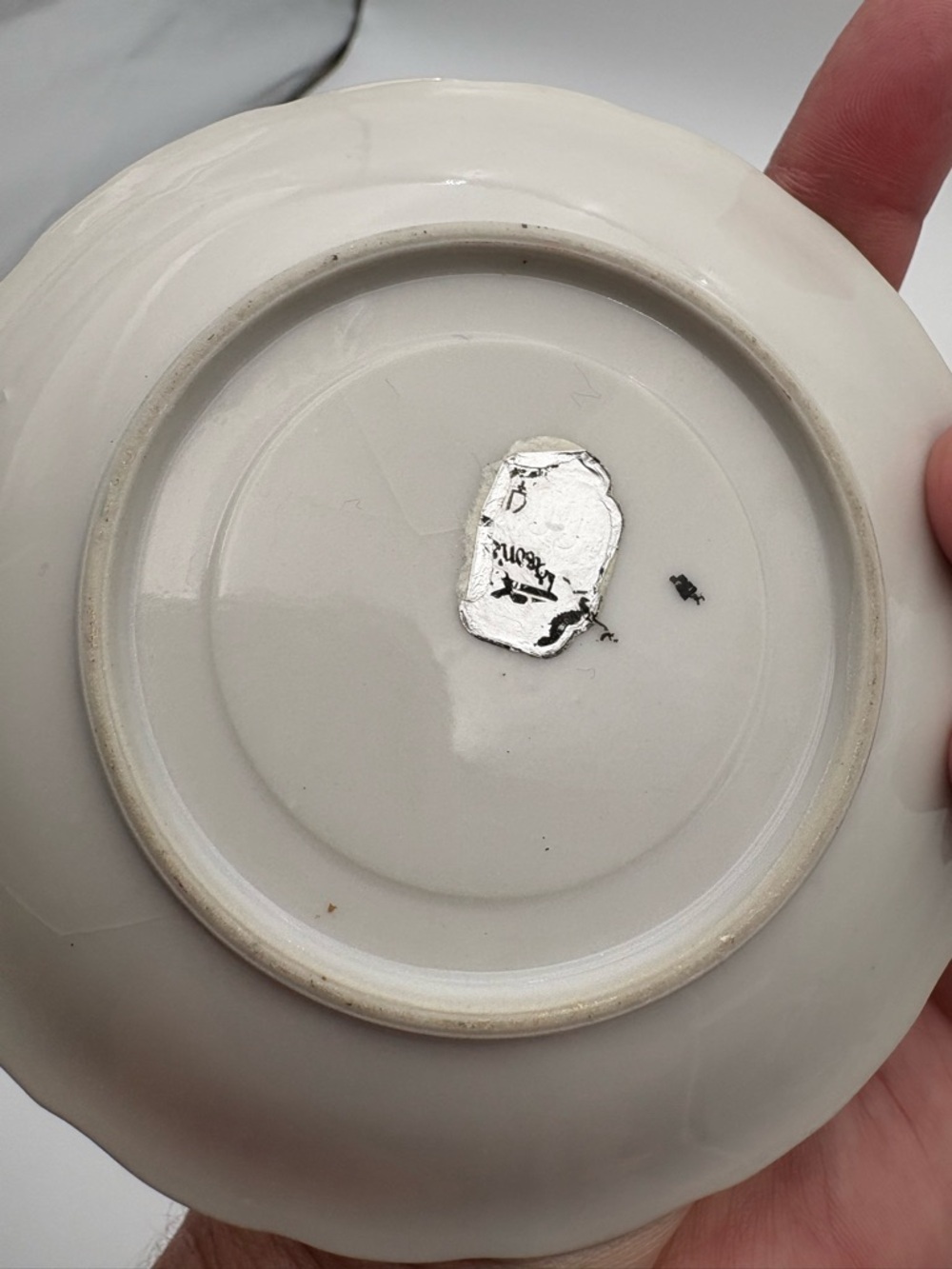 Vintage Floral Porcelain Tea Cup, Saucer, and Cake Plate Set - Picture 10 of 16